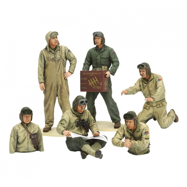 1/35 US Tank Crew Euro Theater Plastik Tank Personeli Figür Seti