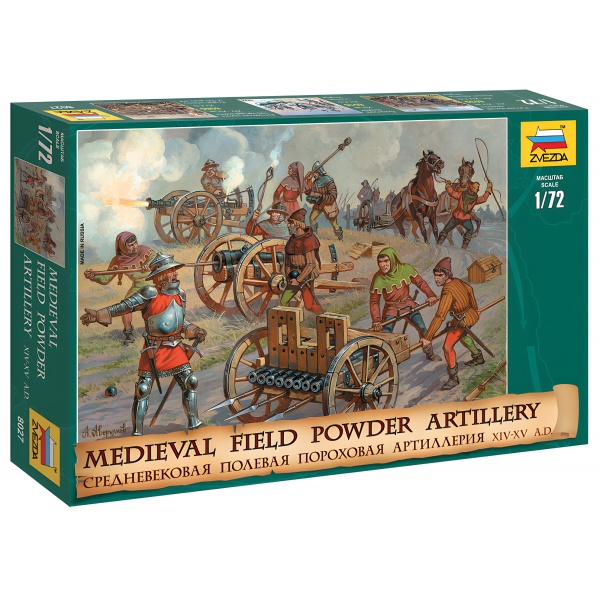 1/72 Medieval Field Powder Artillery Plastik Figür Maket Kiti