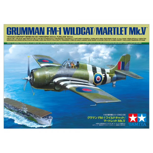 1/48 US. Grumman FM-1 Wildcat/Martlet Mk.V Plastik Uçak Maket Kiti