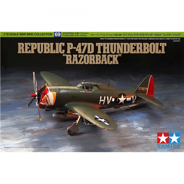 1/72 Republic P-47D Thunderbolt Razorback Plastik Uçak Maket Kiti