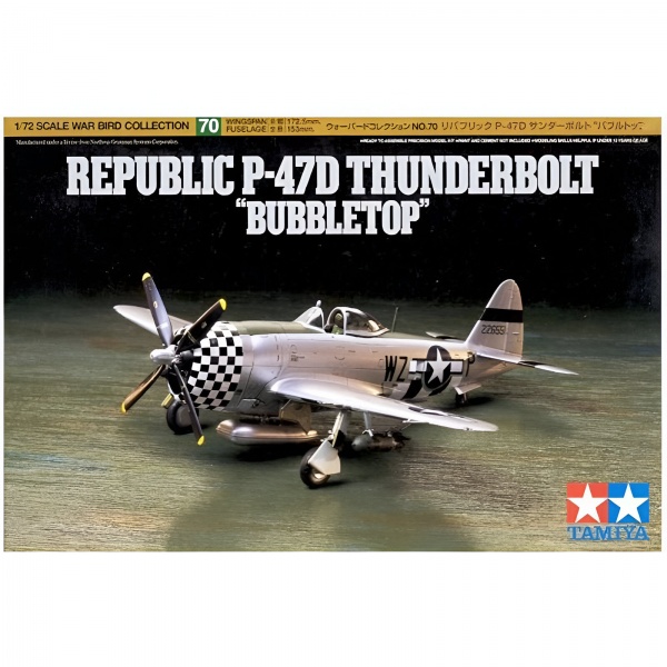 1/72 US. P-47D Thunderbolt Bubbletop Plastik Uçak Maket Kiti