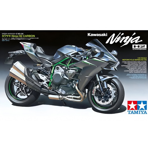 1/12 Kawasaki Ninja H2 Carbon Plastik Motosiklet Maket Kiti