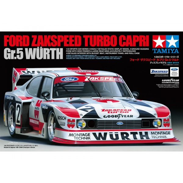 1/24 Ford Zakspeed Turbo Capri Gr.5 Würth Plastik Araba Maket Kiti