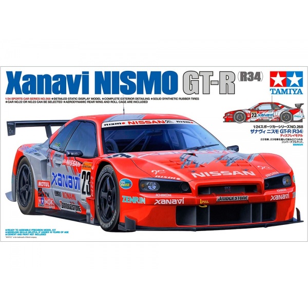 1/24 Nissan Xanavi Nismo GT-R (R34) Plastik Araba Maket Kiti