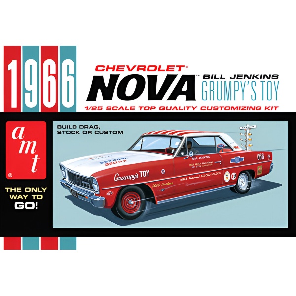 1/25 1966 Chevy Nova - BiII Jenkins Plastik Araba Maket Kiti