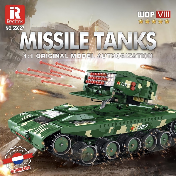 Canon Battle Tank RC Kontrollü, Teknik Blok Yapı Kiti (1488 Parça)