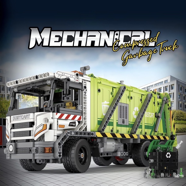 Çöp Kamyonu RC Kontrollü, Teknik Blok Yapı Kiti (1468 Parça)