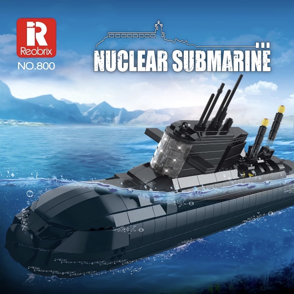 Nükleer Denizaltı, Teknik Blok Yapı Kiti, LED Işıklı (1498 Parça)
