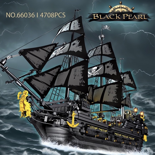 The Black Pearl , Teknik Blok Yapı Kiti, LED Işıklı (4708 Parça)