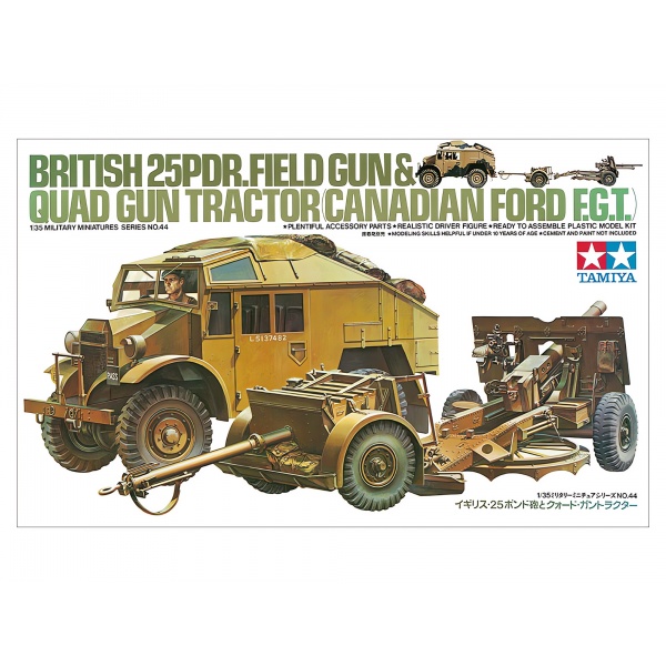 1/35 British 25 PDR Gun & Quad Tractor Plastik Askeri Araç Maket Kiti